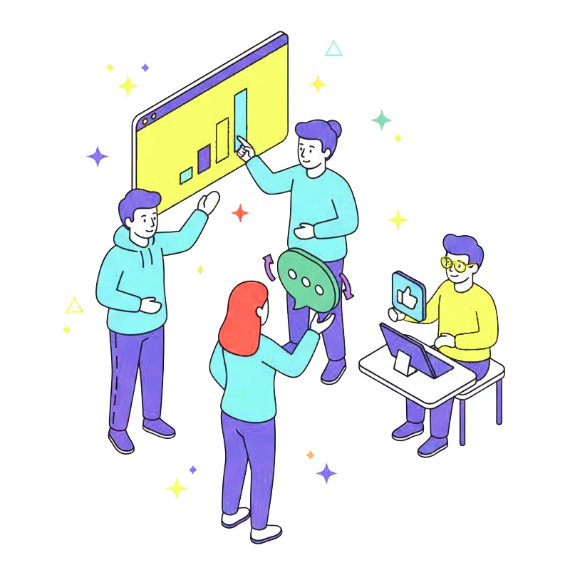 Our team working together